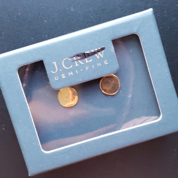 J. Crew Demi-fine 14k gold-plated disc studs H0245 - Picture 1 of 3